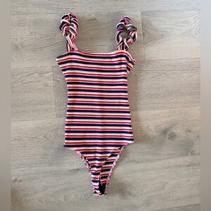Striped Ribbed Bodysuit
